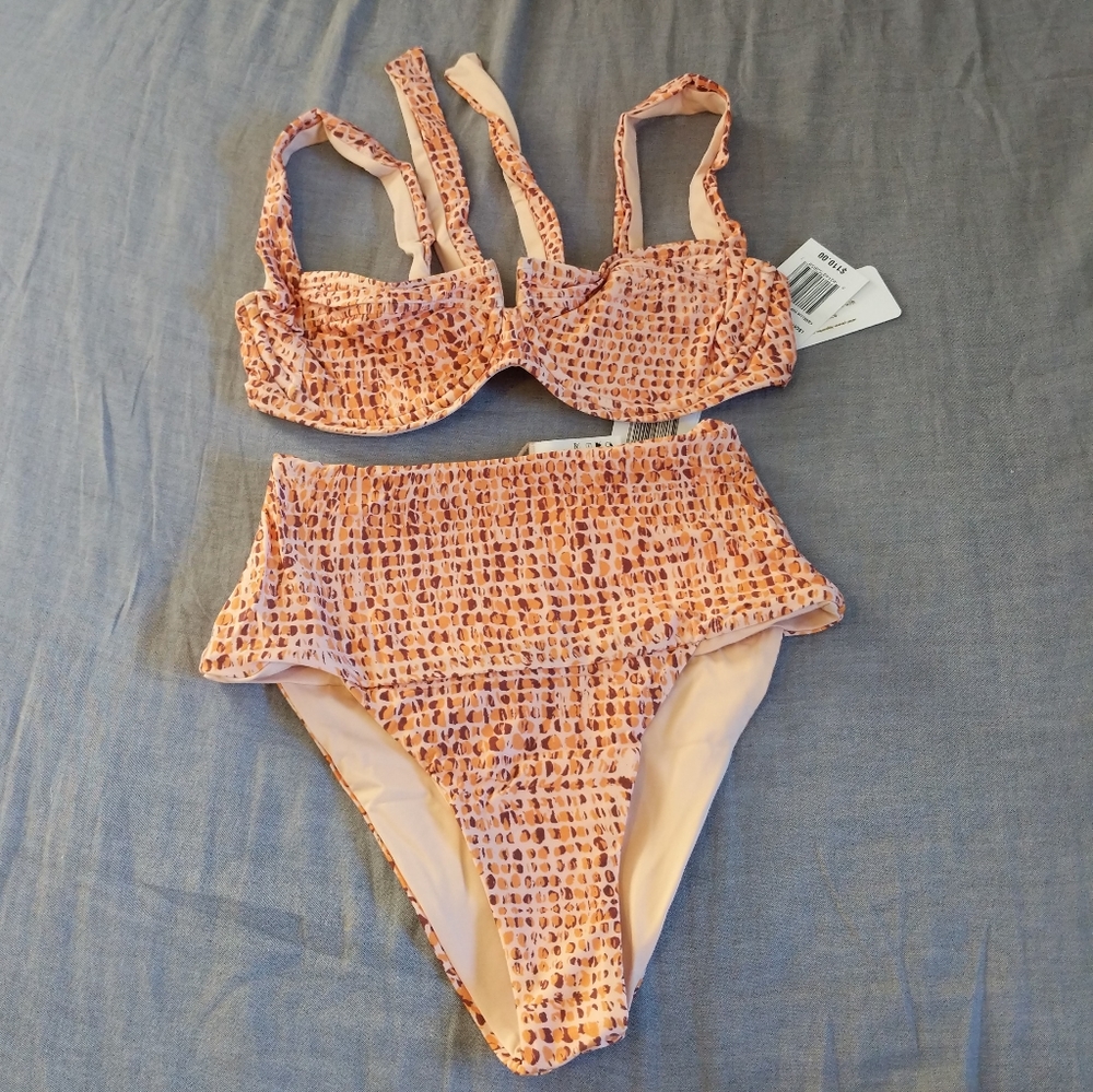 L*Space Camellia Top Desi Bottom Bikini Set Wild Bunch Print - Picture 6 of 9